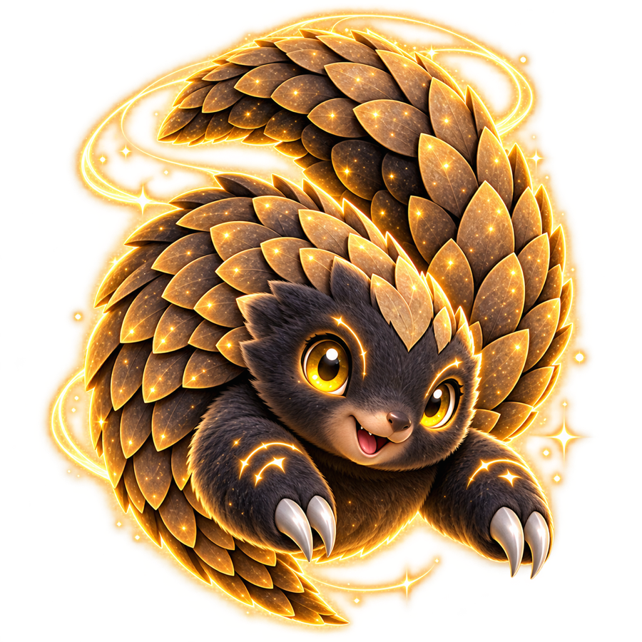Trimzor, a golden cosmic pangolin
